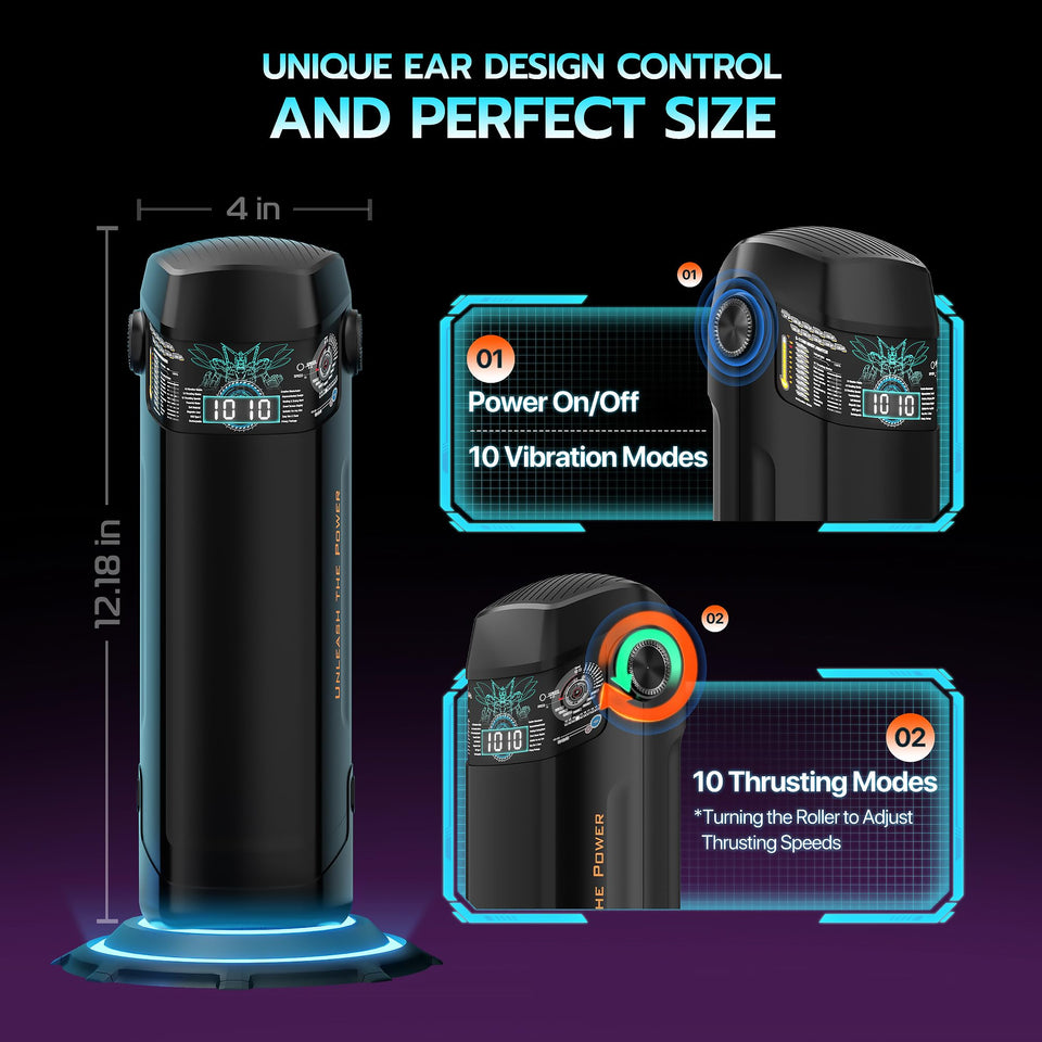 Automatic Male Masturbator, Sex Toys for Men, Adult Toys Penis Pump with 10 Thrusting & 10 Vibration & 15 Thrusting Speeds, Blow