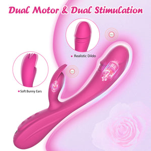 Rabbit G Spot Vibrator Sex Toys, 7 * 7 Vibrating Modes 8.4 ' ' Couple Realistic Vibrators Anal Dildo Wand Adult Toys, Adult Sex