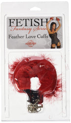 Fetish Fantasy Feather Love Cuffs, Red