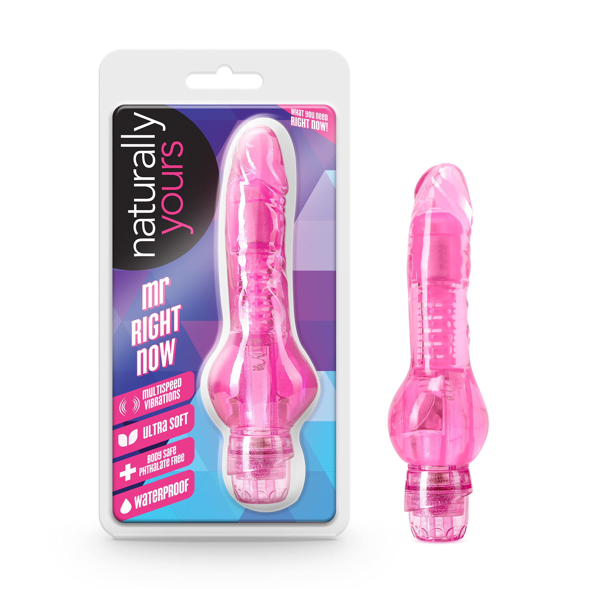 Blush Naturally Yours Slim 6.5 Mr. Right Now Realistic Vibrator Dildo, Beginner Curved Soft Yet Firm Lifelike Cock, FlexiShaft 2