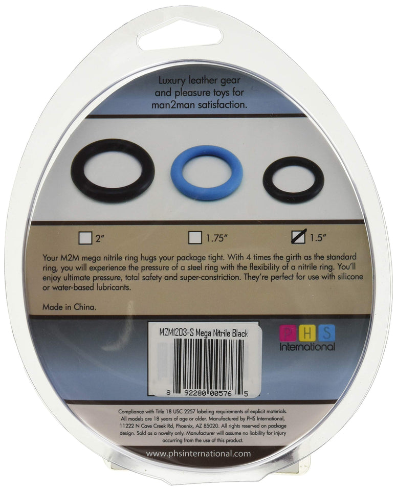 M2M Cock Ring Mega Nitrile Small Black