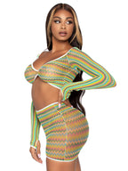 2 Pc Zig Zag Net Gauntlet Slee - O/S / Green