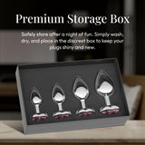 Session Jewel Butt Plug Beginner 4 Piece Set - Extra Small, Small, Medium, Large - Wide Base Prevents Slippage - Metal Anal Sex