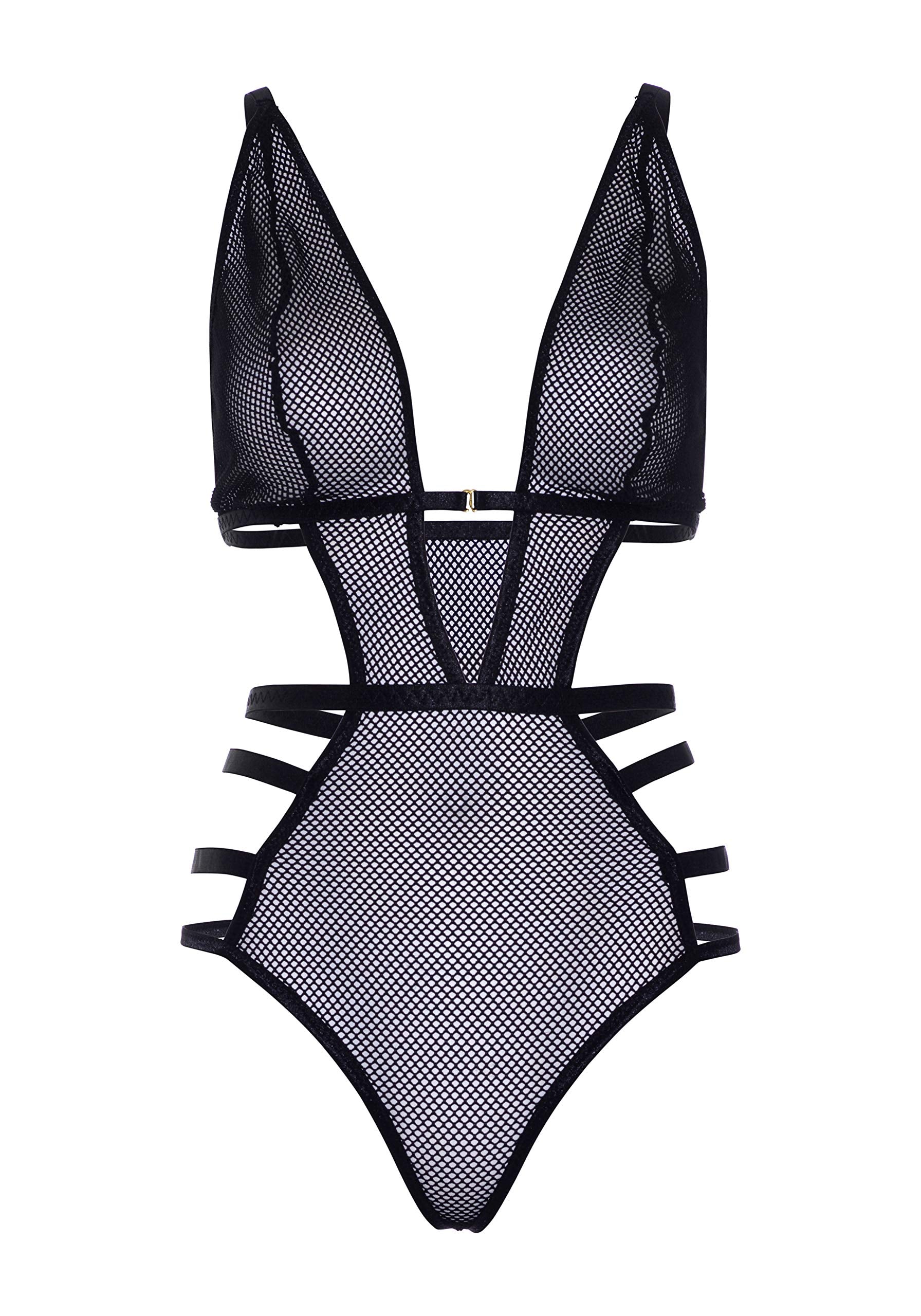 Fishnet Cut Out Strappy G-Stri - Large / Black