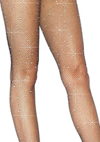 Leg Avenue Fishnet Crystalized Tights Wit Black Color