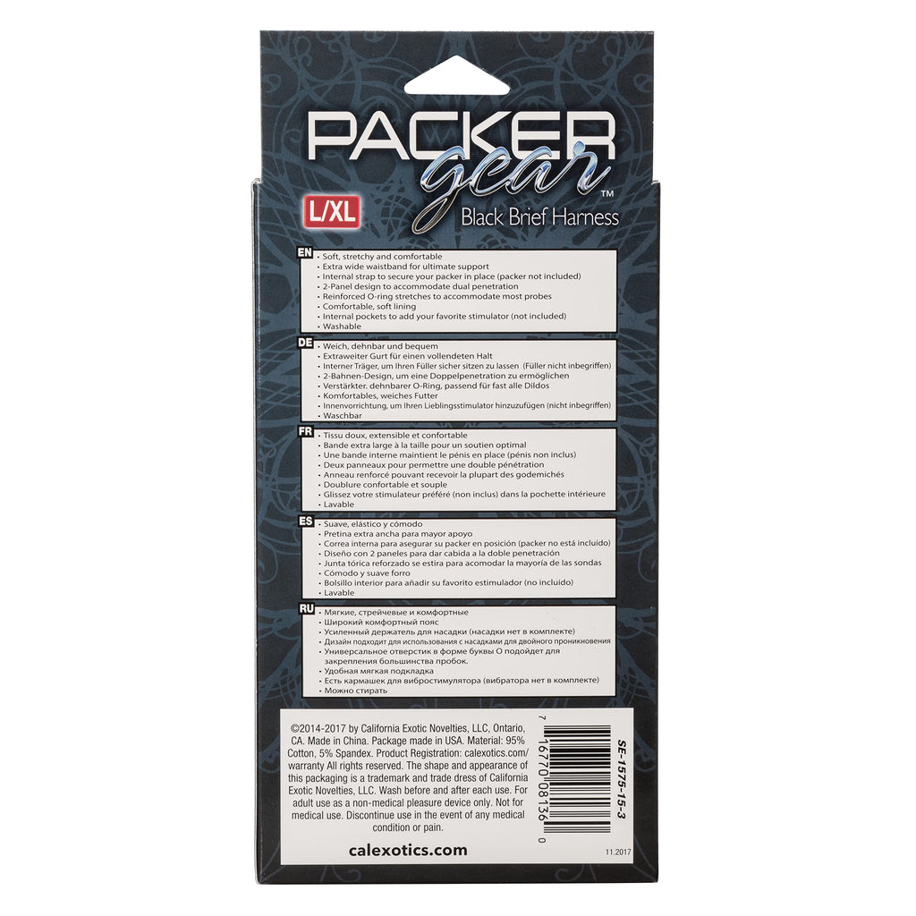 Calexotics Novelties Packer Gear Black Brief Harness Large/X-Large, Black