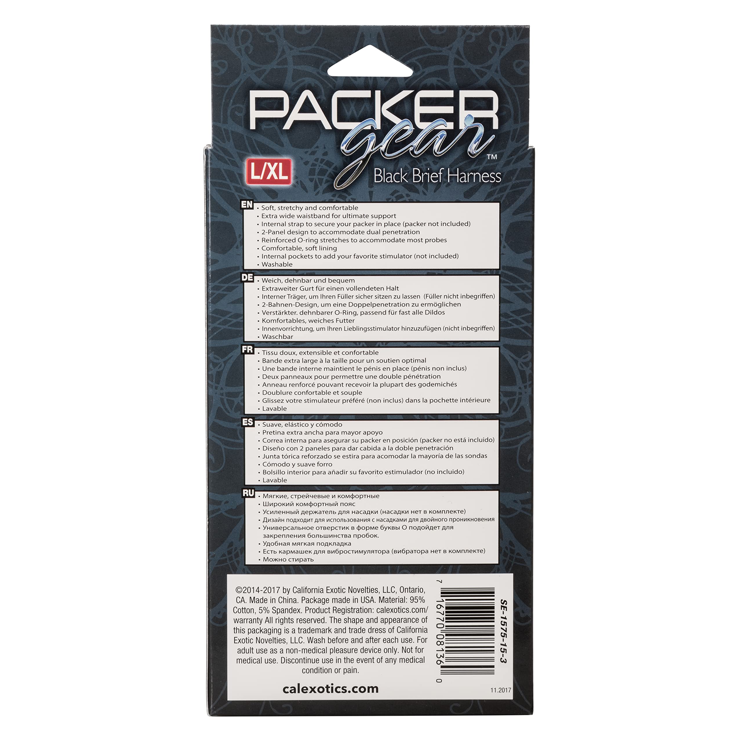 Calexotics Novelties Packer Gear Black Brief Harness Medium/Large, Black