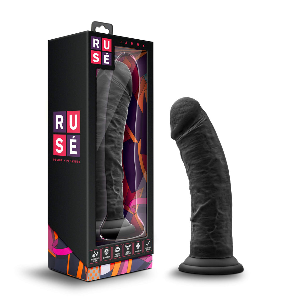 Blush Ruse Jammy 8 Dildo for G-Spot Stimulation with Girthy Pleasure - Ultrasilk Silicone Hyper-Realistic Cock - Sturdy Suction 
