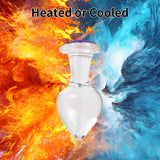 Crystal Glass Anal Plug with Luxury Jewelry Butt Plug Fetish Anus Stimulation Unisex Adult Anal Sex Toy (Purple, L)