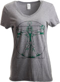 Ann Arbor T-shirt Co. Scientist Lady | Cool Girls Science STEM Teacher Funny V-Neck T-Shirt for Women-(Vneck,S) Heather Grey