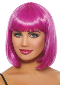 Dreamgirl Womens MidLength Magenta Bob Wig  One Size