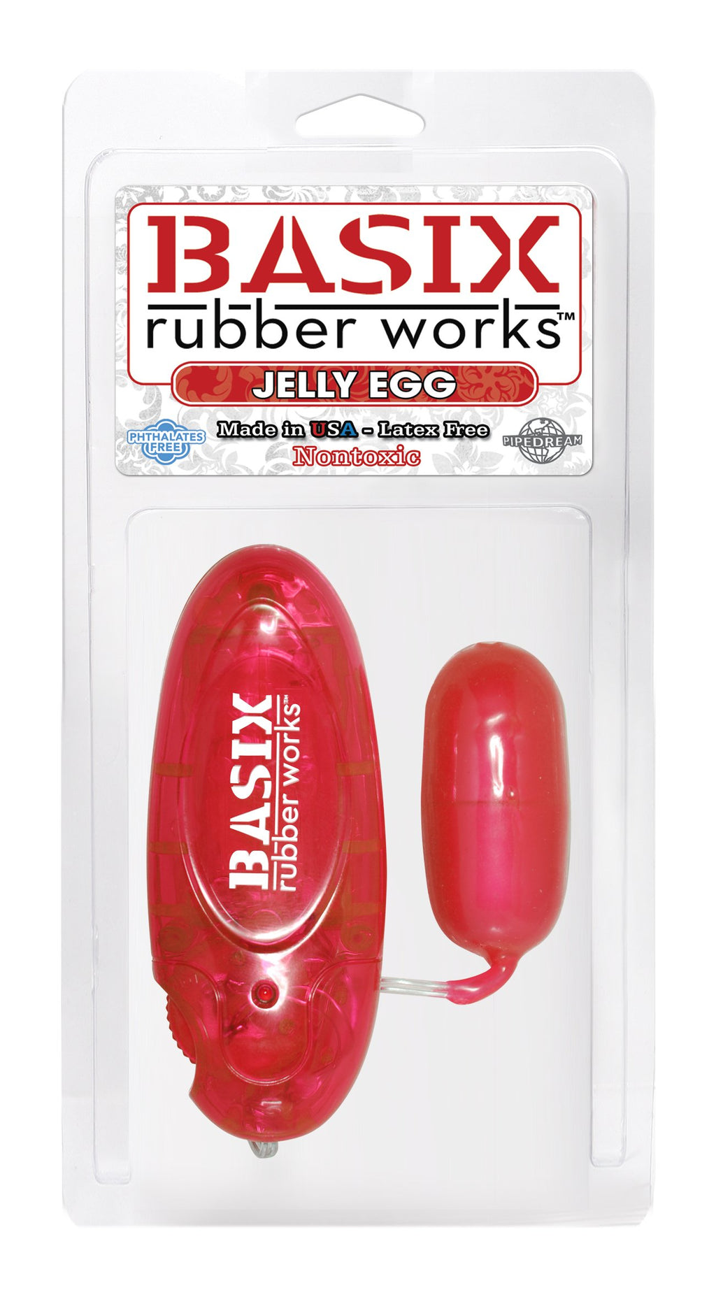 Pipedream Basix Vibrating Jelly Egg, Red