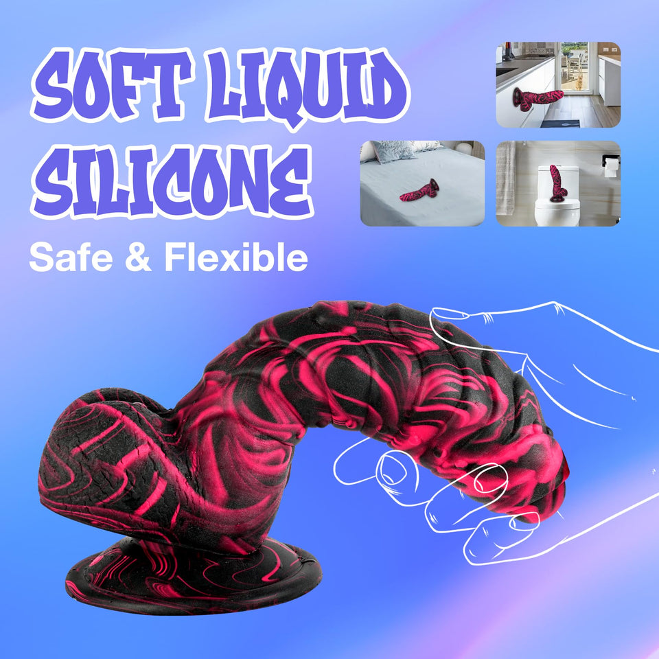 Sex Toys Realistic Dildo for Adults, 7.16 Inch Blowjob Silicone Thick Monster Dildos with Strong Suction Cup, G Spot Clitoral Va