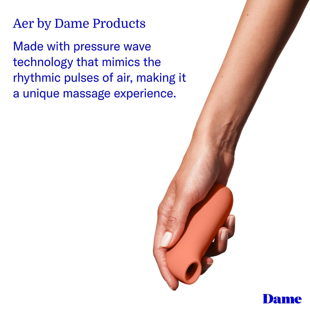 Dame Products Aer Suction Massager For Women - 5 Intensity Levels, 5 Pattern Modes - Soft Seal Of Suction With Pulses Of Air Rel