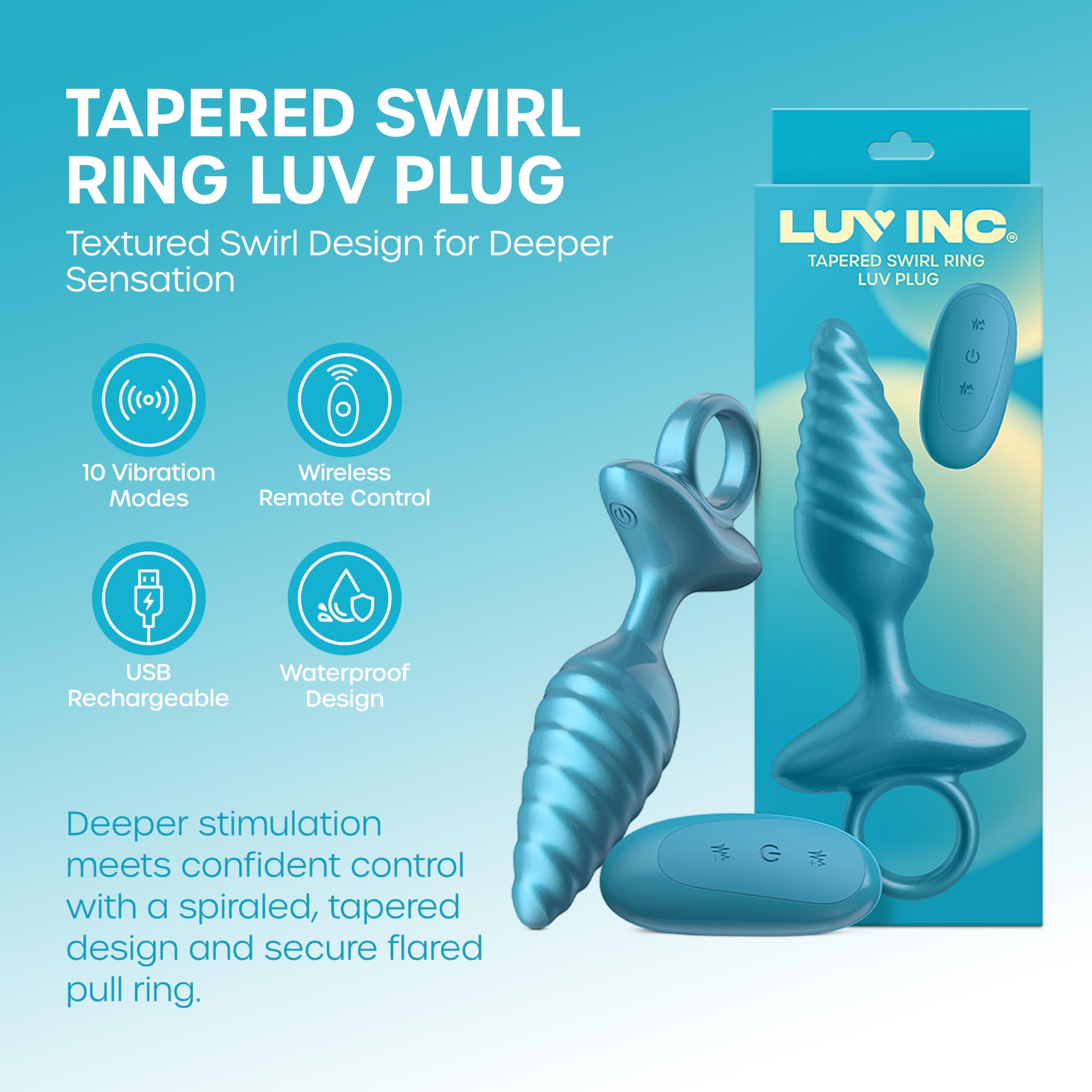 Luv Inc Tr59 Taper Swirl RingLuvPlug Blu