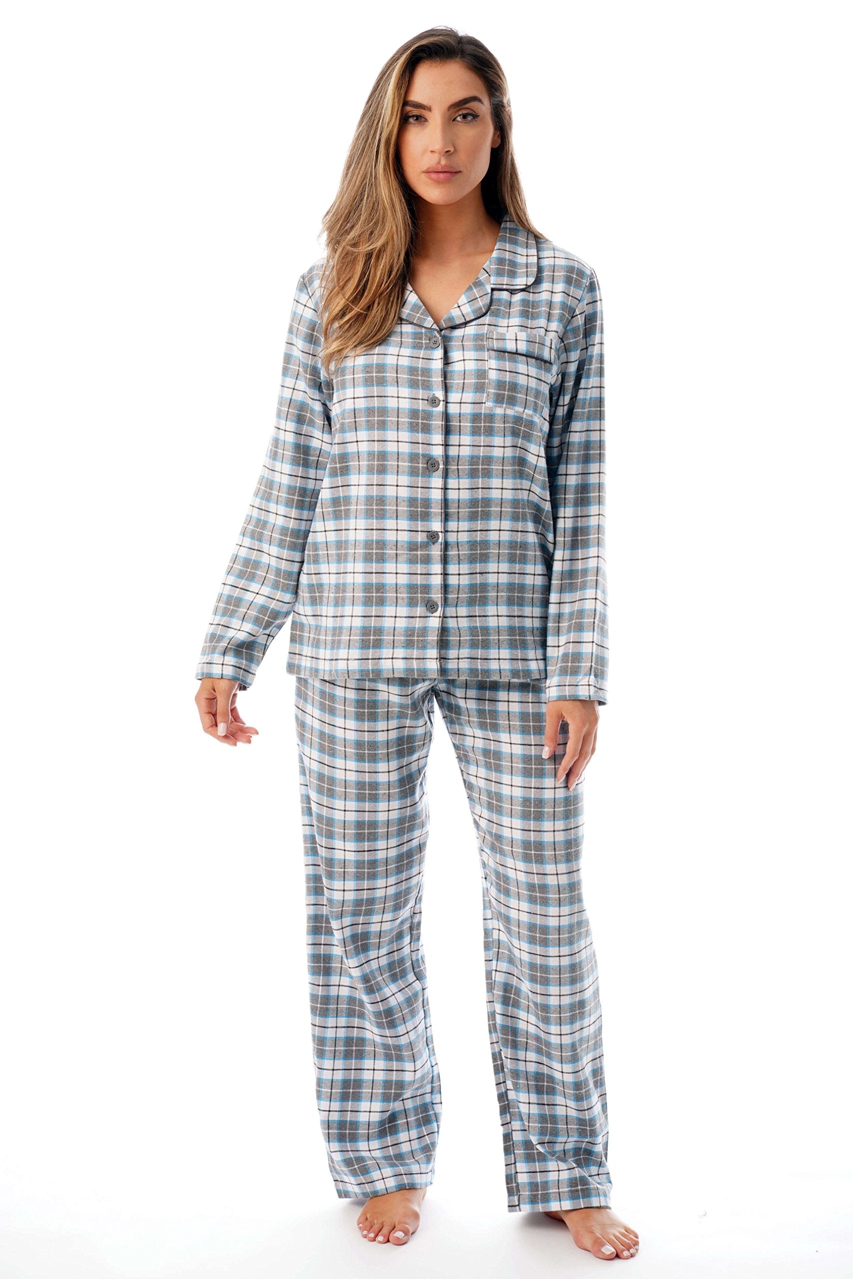 Just Love Long Sleeve Flannel Pajama Sets for Women 6760-10359-GRY-XL Grey
