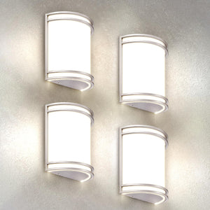 Asd Led Indoor Wall Mount Light Fixture - 10 Inch Modern Interior Brushed Nickel Wall Sconce Lighting - 3000K 4000K 5000K Adjust
