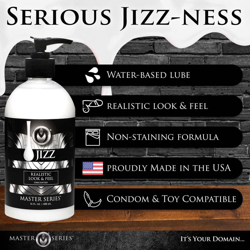 Master Series Jizz Unscented Water-Based Body  Glide - 16 Oz