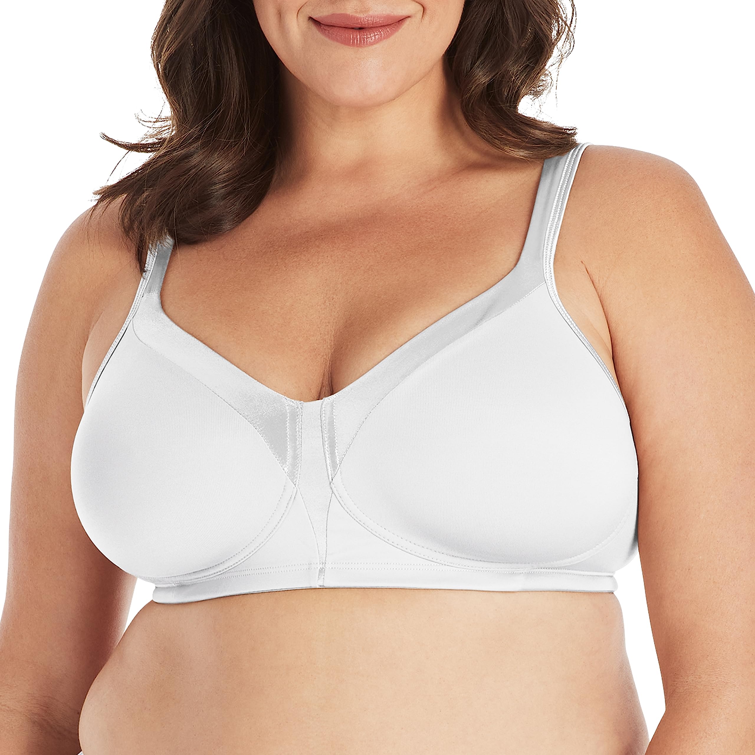PLAYTEX Womens 18 Hour Silky Soft Smoothing Wireless Bra, Full-coverage T-shirt Single Or 2-pack Bras, White, 44B US