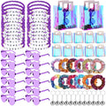 Geiserailie 72 Pcs/12 Set Kpop Party Favors Friendship Gifts Bead Bracelets Disco Ball Keychains Heart Sunglasses Scrunchies Bag