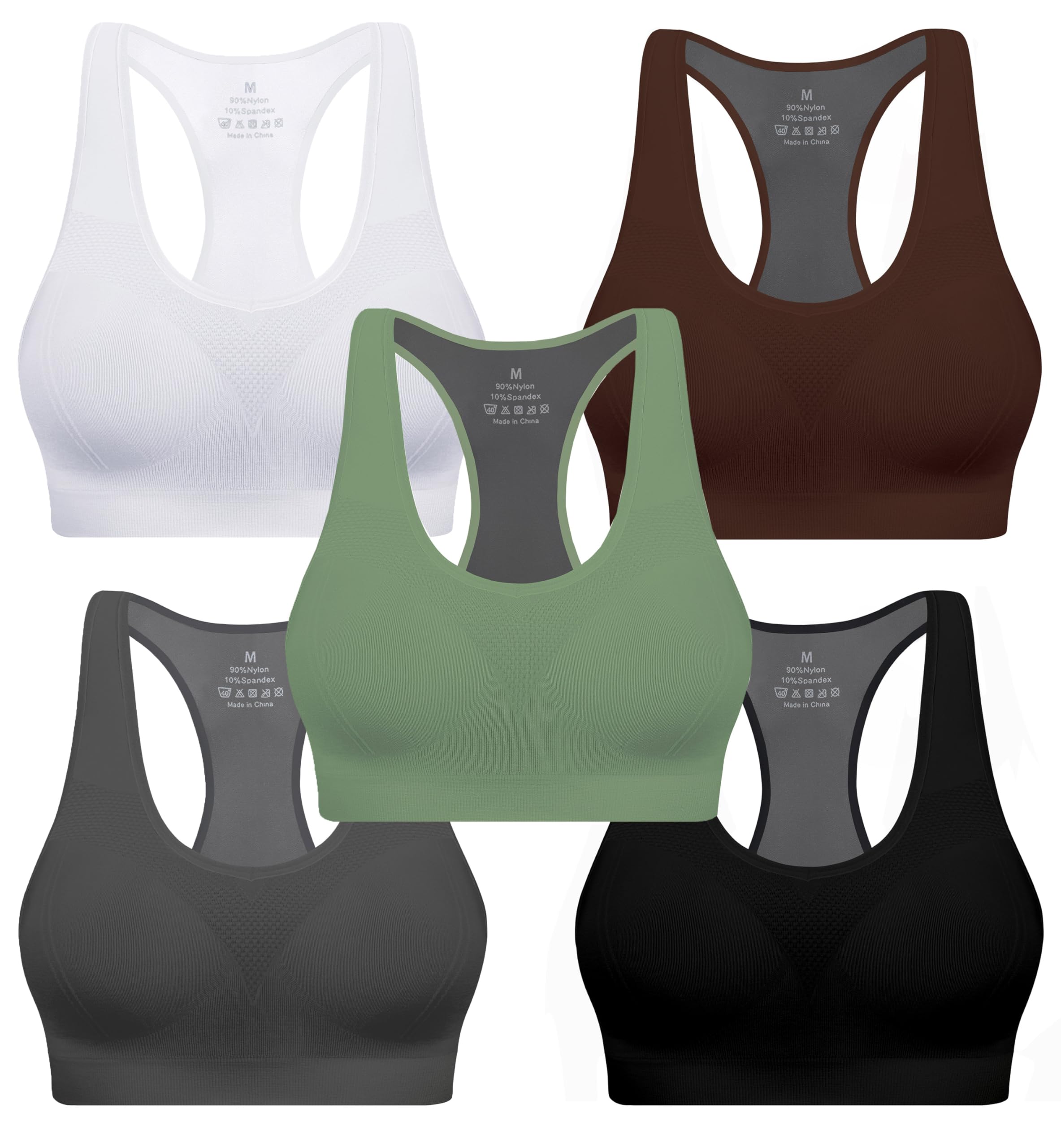 Women Racerback Sports Bras - High Impact Workout Gym Activewear Bra