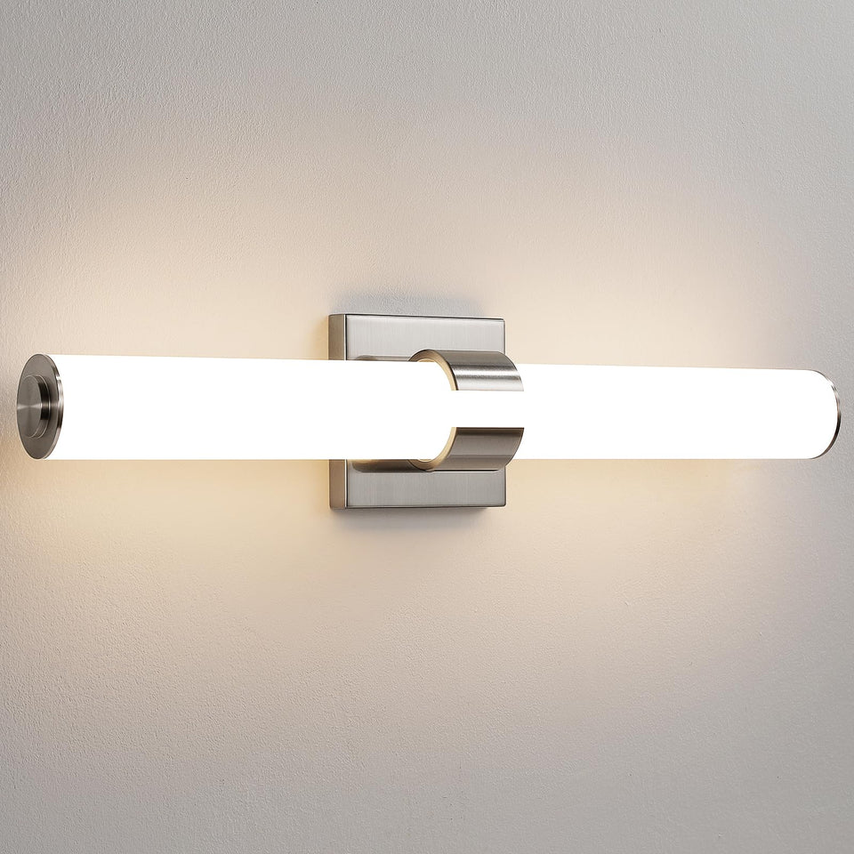 Aijiasi Brushed Nickel Vanity Lights - 22 Inch Modern Vanity Light Fixtures With Acrylic Shade, 28W Led 3000K Over Mirror Bathro