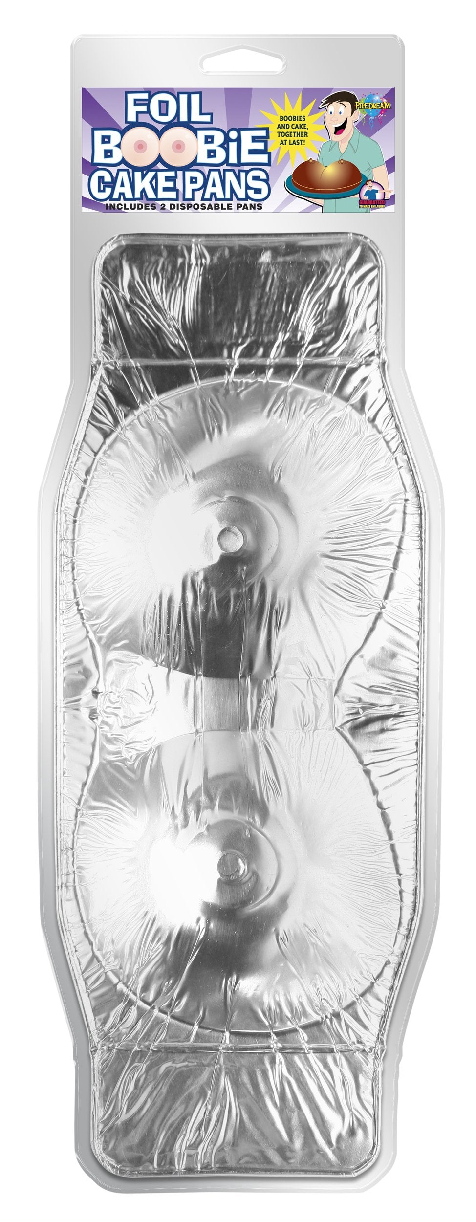 Pipedream Bachelorette Party Disposable Boobie Cake Pan, Silver