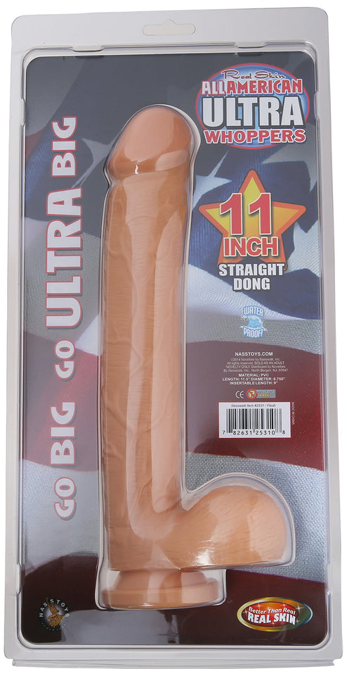 Nasswalk All American Whopper Straight Dong Waterproof, Flesh, 11 Inch