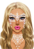 Masquerade Adhesive Face Jewel - O/S / Clear
