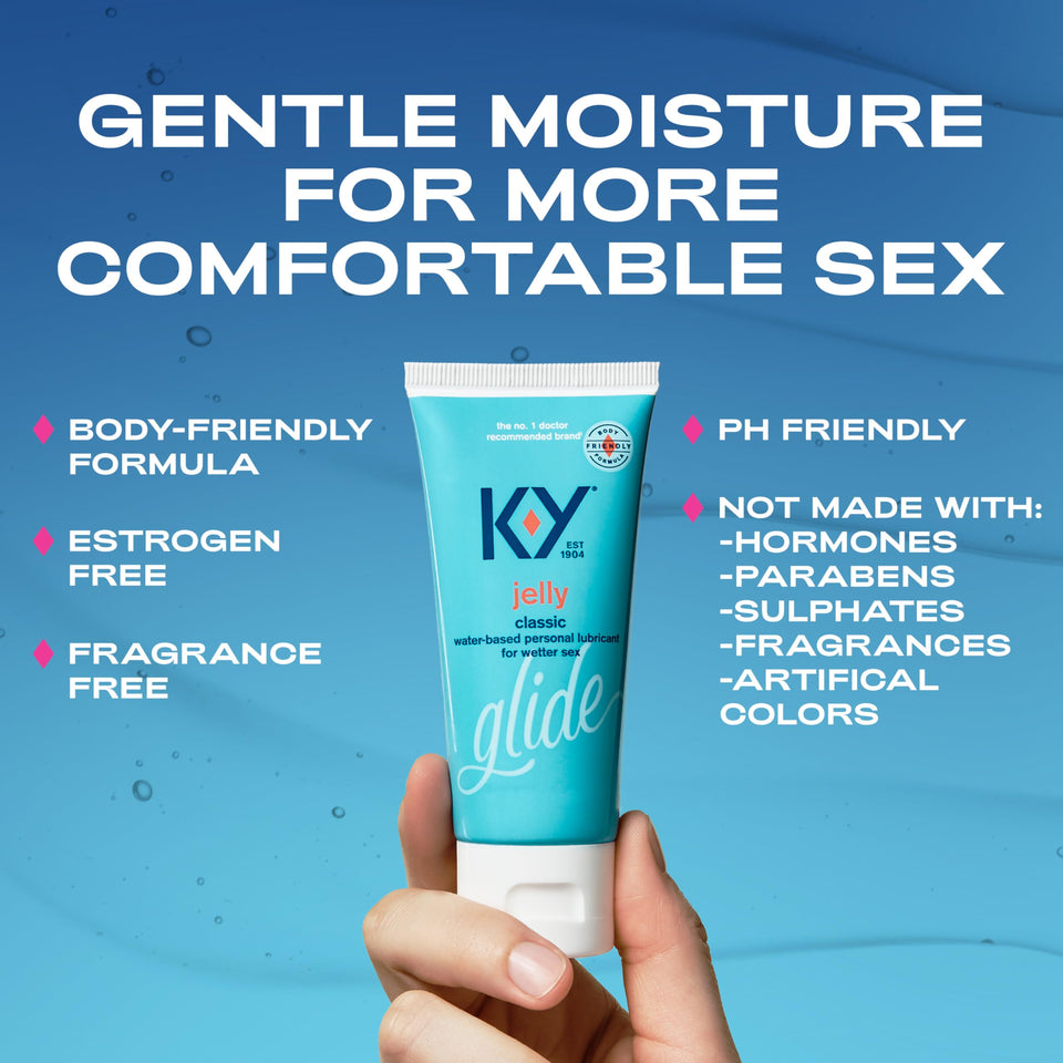 K-Y Jelly Water Based Lube For Sex, Anal Lube, Non-Greasy Water Based Personal Lubricant, pH Friendly Sex Lube Can Be Used With