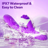 2in1 G Spot Vibrator Sex Toys for Women and Couple, Thrusting Body-Safe Silicone Vibrator Rabbit with 9 Rotating & 9 Vibrating M