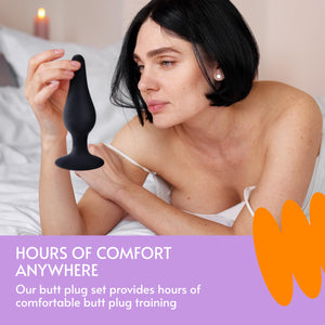 Sweet Vibrations - Anal Plug Adult Toy - Butt Plug Training Kit for Beginners and Advanced Users - Silicone Plug Set Butt Toy wi