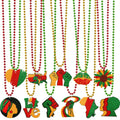 NOVWANG 21Pcs Black History Month Party Favors Beaded Necklaces Metallic Beads Necklaces for African American Black History Mont