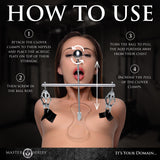 MASTER SERIES Tower of Pain Nipple Clamps for Women & Couples. Stainless Steel and Acrylic. Clover-Style Clamps and Adjustable H