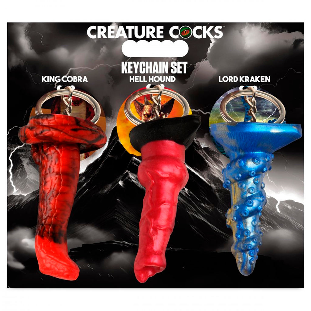 Creature Cocks 3Pc Silicone Keychain Set