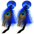 Bijoux De Nip Blue Round Pasties Feather