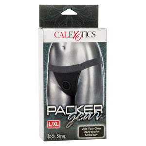Calexotics Packer Gear Black Jock Strap Harness - Adult Sex Toy Strap On Dong Packer Probes For Couples - L / Xl