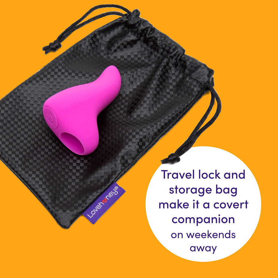 Lovehoney Ignite Finger Vibrator - Silicone Finger Vibe for Beginners - 20 Function Adult Sex Toy for Couples with Travel Lock -