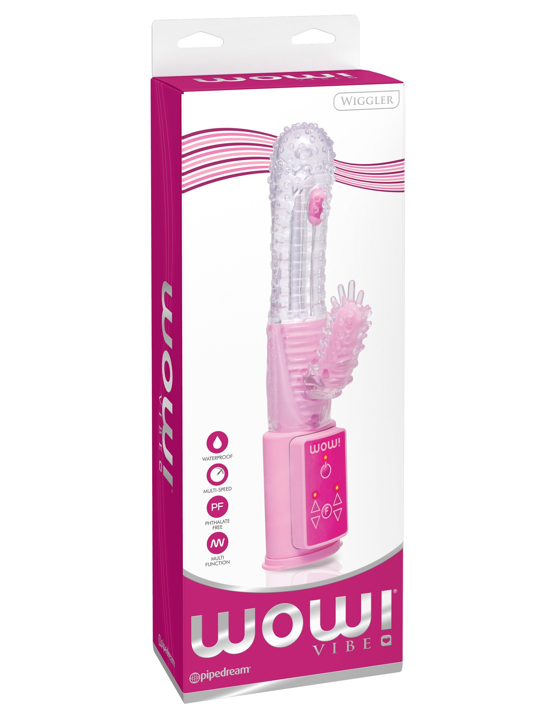 WOW Wiggler Silicone Vibe Waterproof  Pink  6 Inch