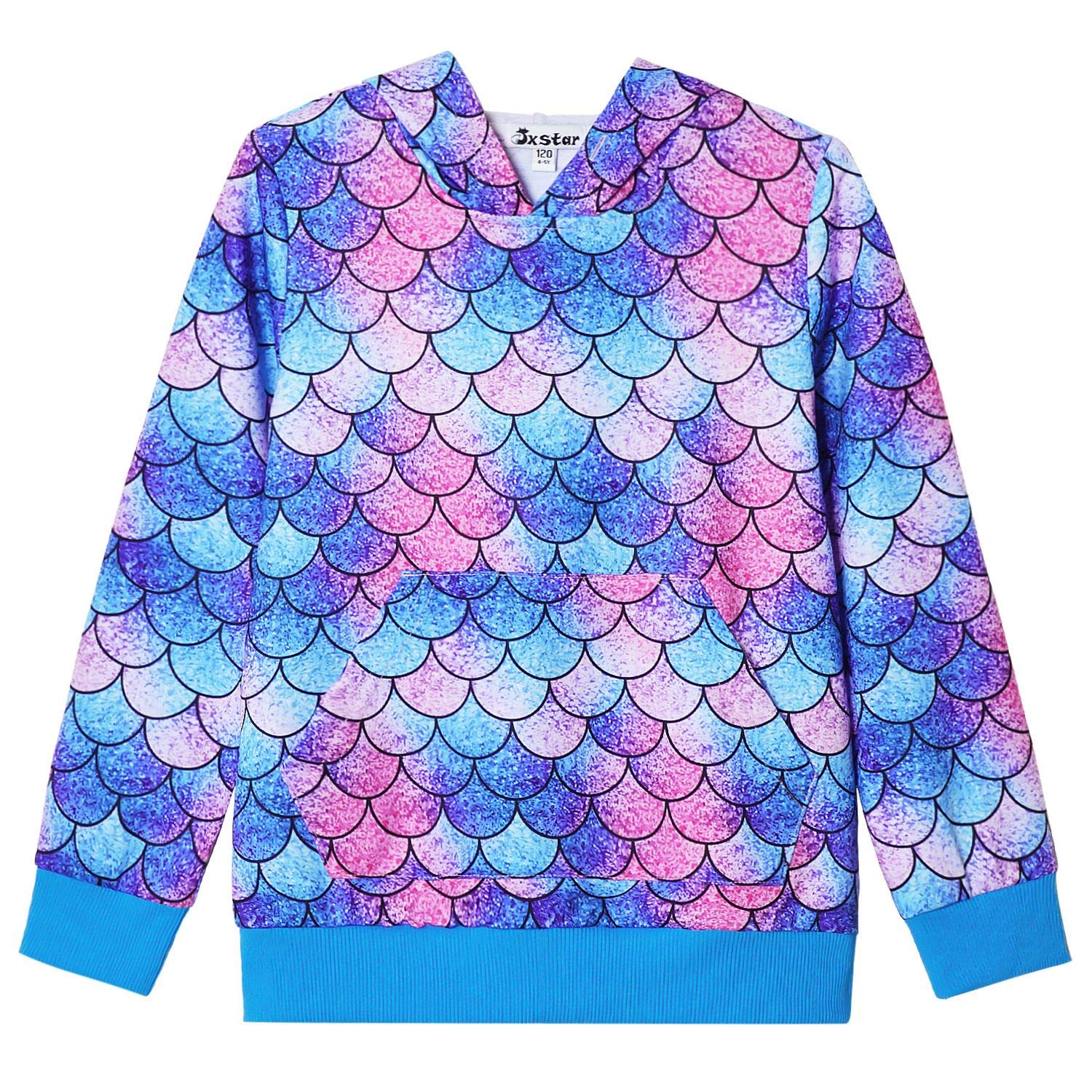 Hoodie for Girls Mermaid Sweatshirt Halloween Costume Cotton Winter Shirt 10 11