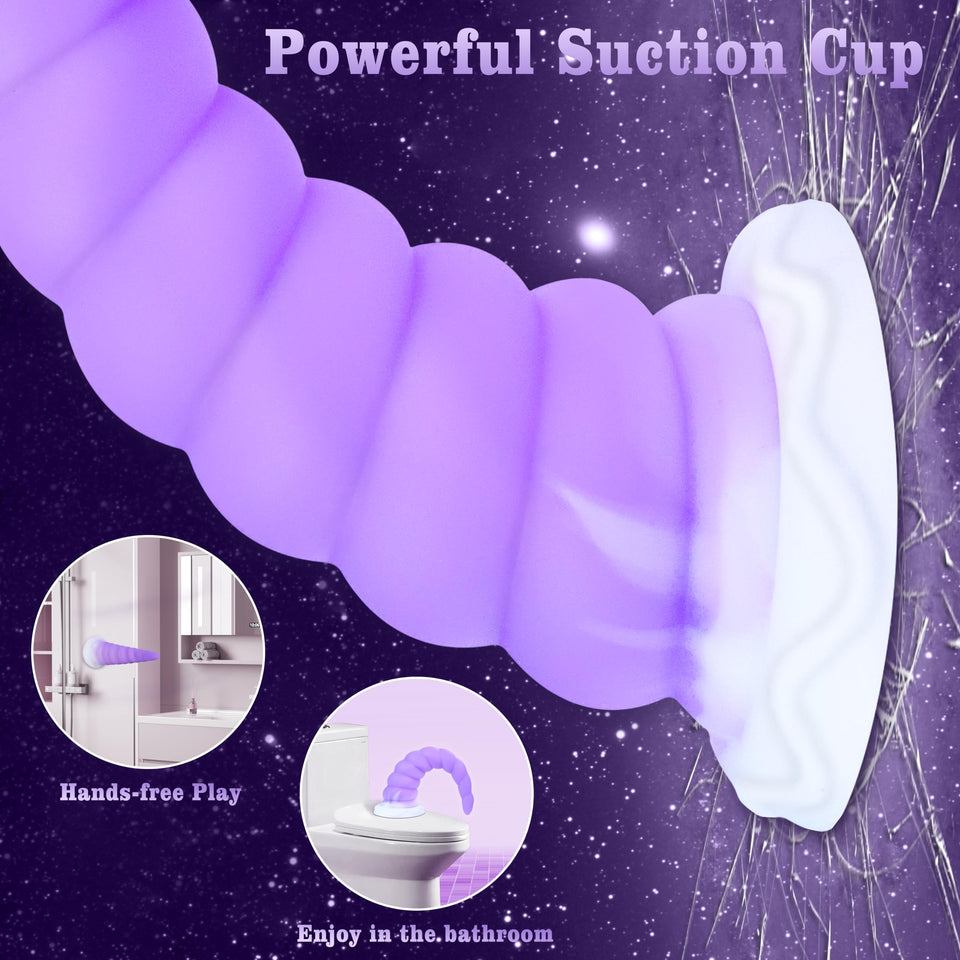 Silicone Anal Stretcher Butt Plug, Soft Trainer Dildo with Curved Texture & Strong Suction Cup for Hands-Free Play, Adult Sex To