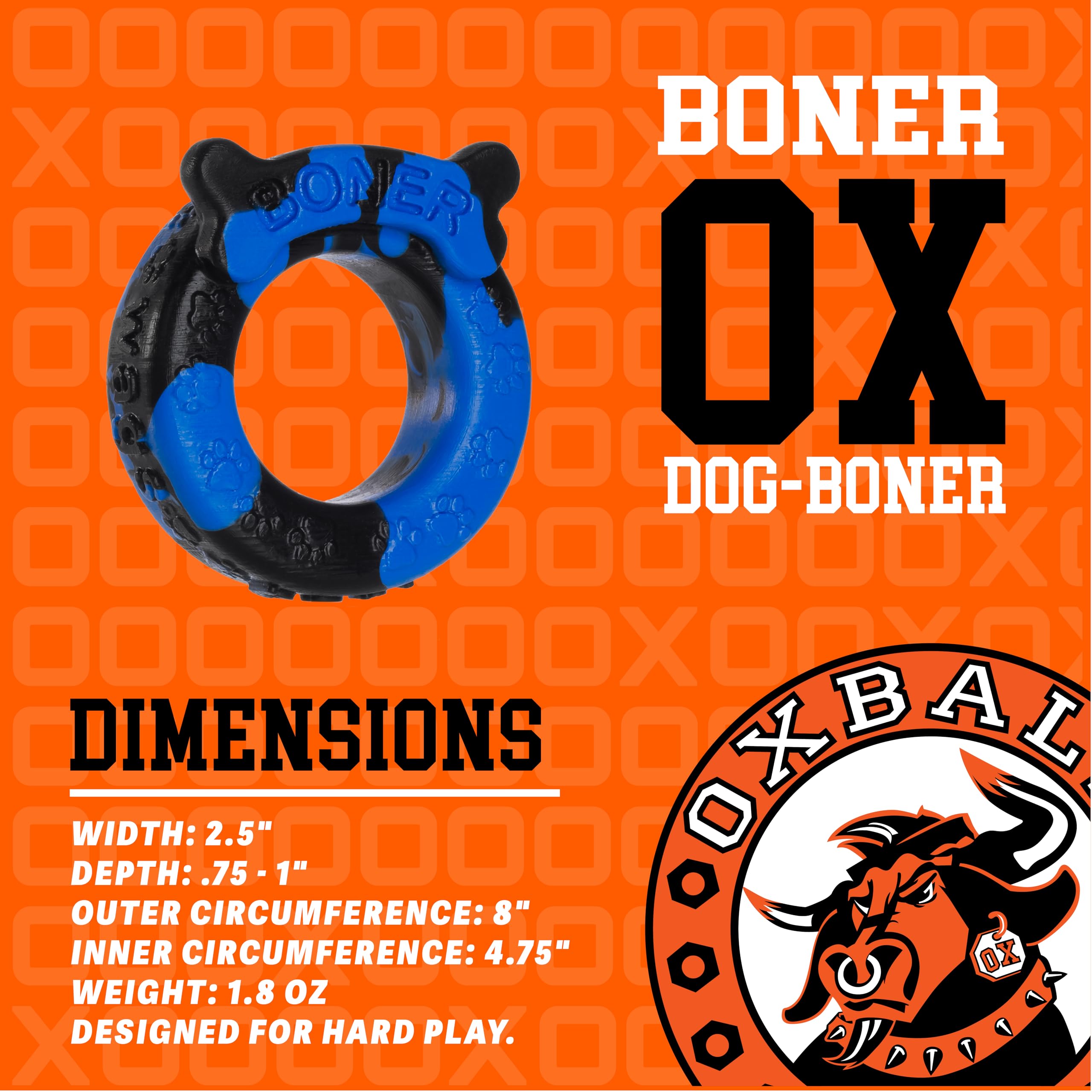 OxBalls Boner Cockring, Blue/Black