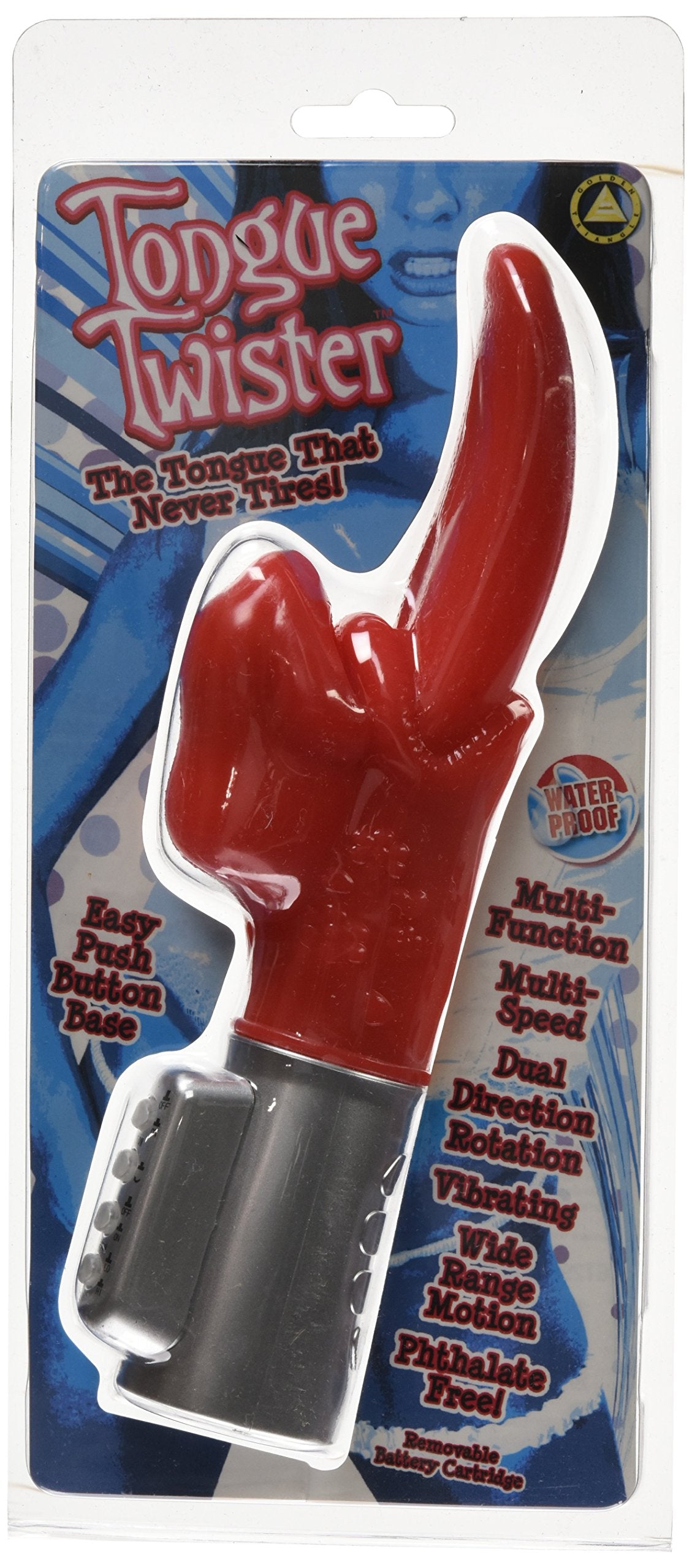 Golden Triangle Tongue Twister Vibrator, Red (Ugt298)