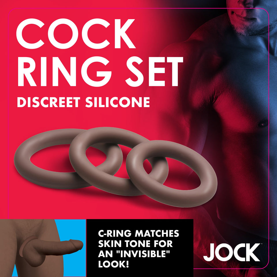 Jock Discreet Silicone Cock Ring Set Dark