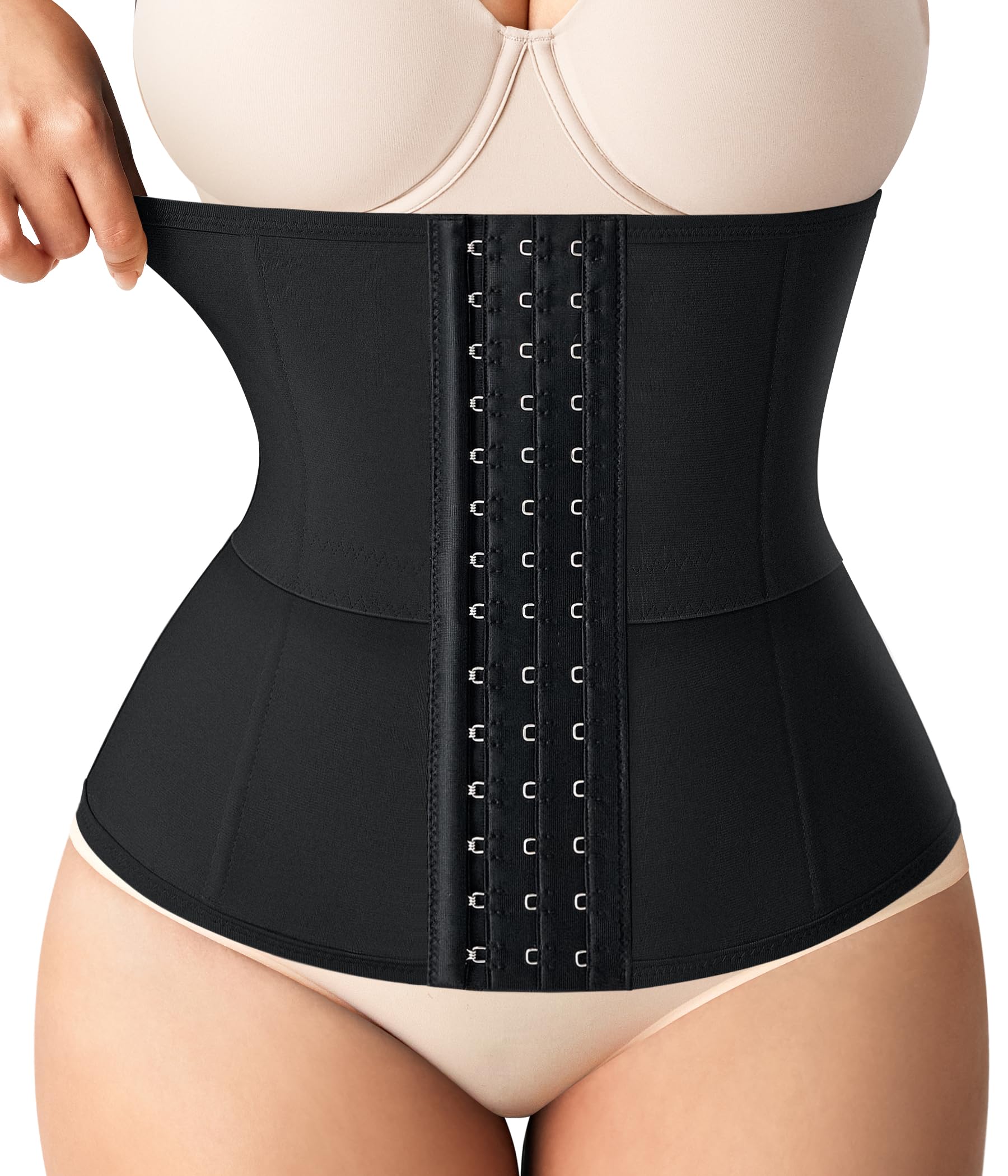Nebility Waist Trainer for Women Corset Shapewear Tummy Control Body Shaper Girdle Waist Cincher Postpartum Belly Band(Large, Bl