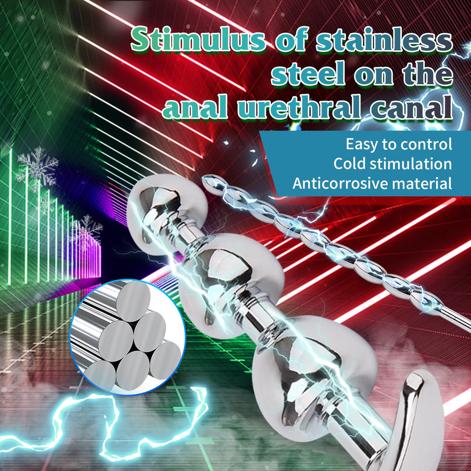 Adult Sex Toys Butt Plug Electric Trainer Kit Inserting Toys with Flared Base Metal Anal Plugs Prostate Massage Temperature Stim