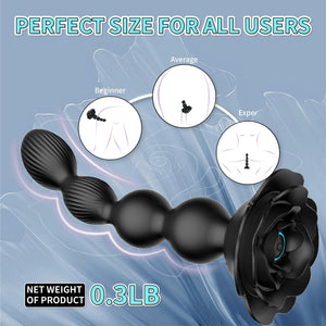 Anal Beads Anal Butt Plug,10 Rotate Twist and Vibrating Modes,Prostate Massager Graded Silicone Design Anal Vibrators for Men,Re