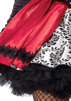 2Pc.Gothic Red Riding Hood,Peasant Dress And Hooded Cape Small Red/White