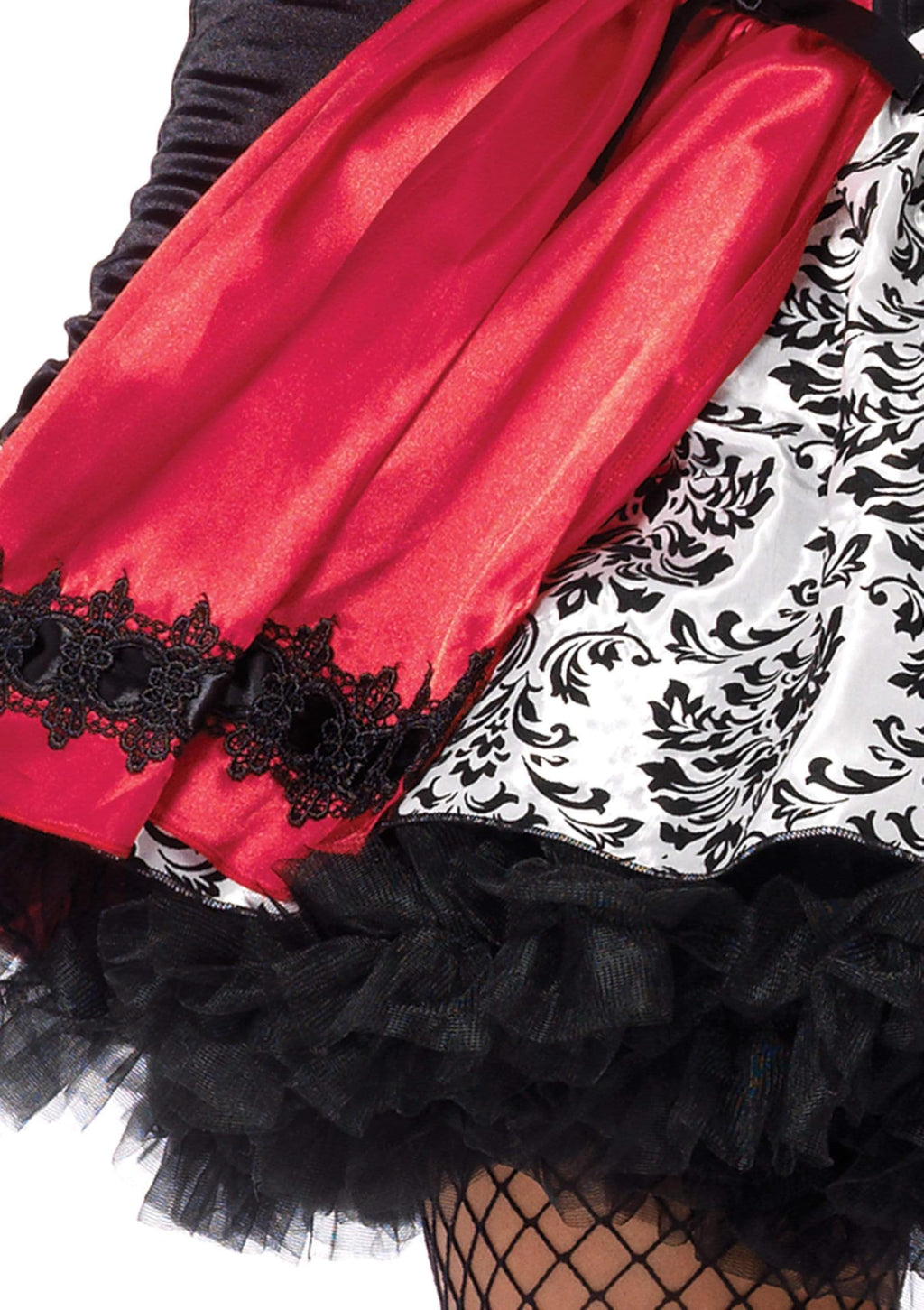 Leg Avenue 2 Piece Gothic Riding Costume Set-Sexy Hooded Cape And Peasant Dress For Women, Red/White, Medium