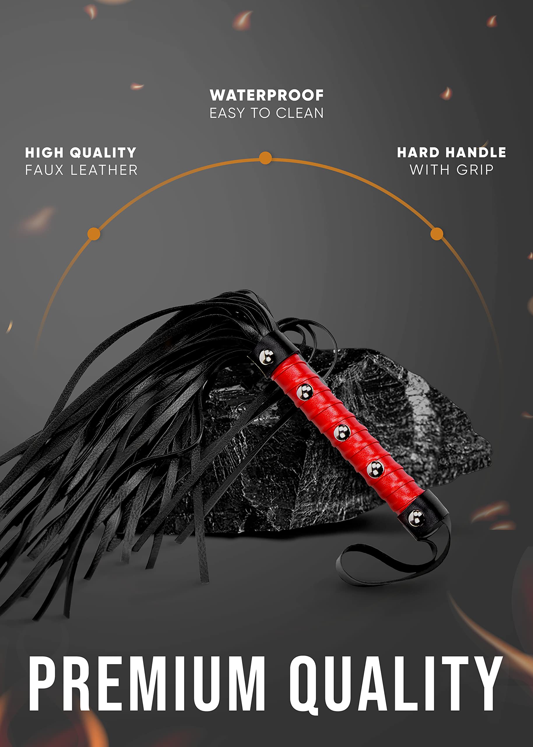 MALINERO Sex Whip BDSM Spanking Flogger, Sex Riding Crop, BDSM Whip, Red Whip